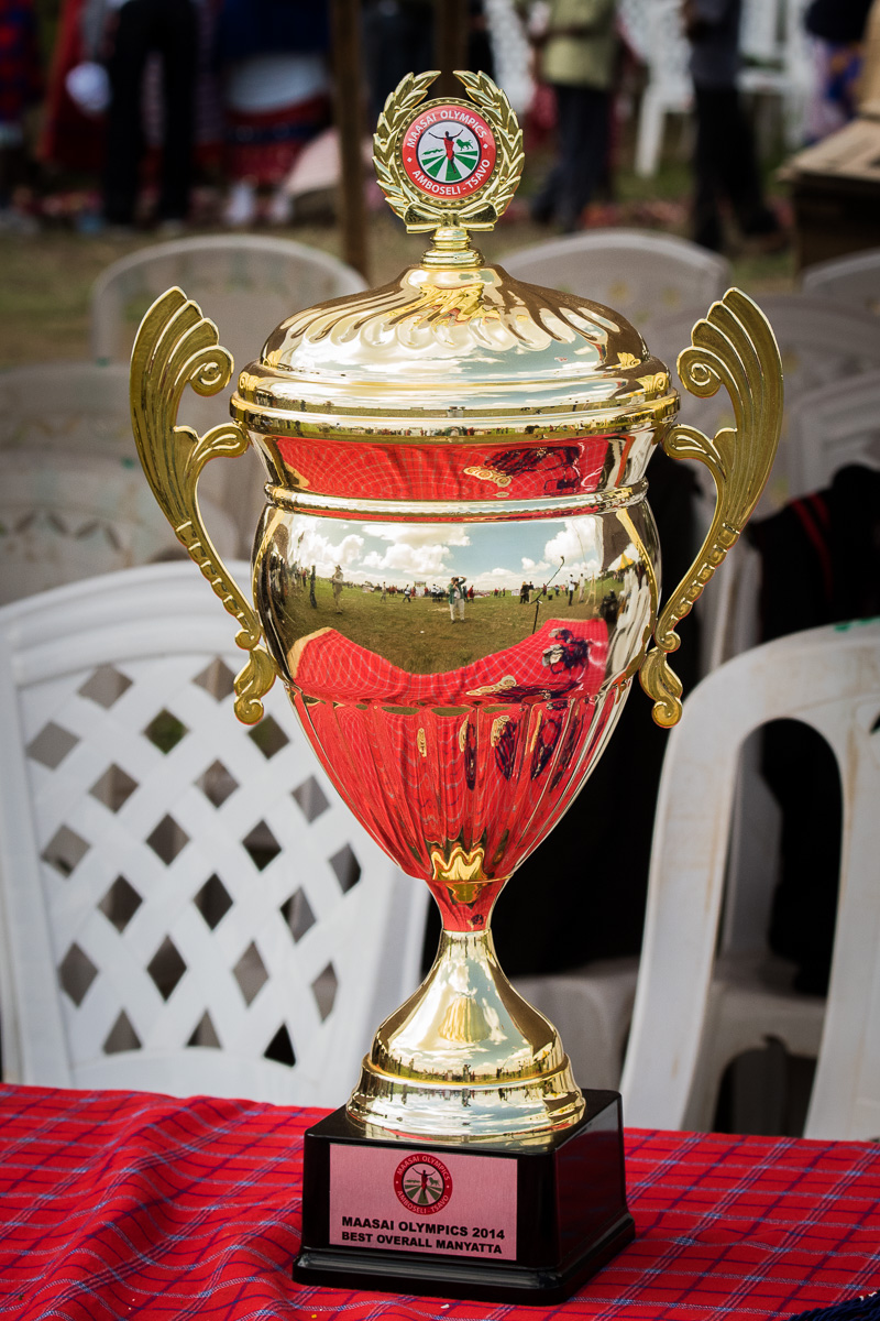 This beautiful trophy is awarded to the manyatta that accumulates the most points throughout the 6 track & field events. In addition to this symbol, the manyatta also receives a prize breeding bull.